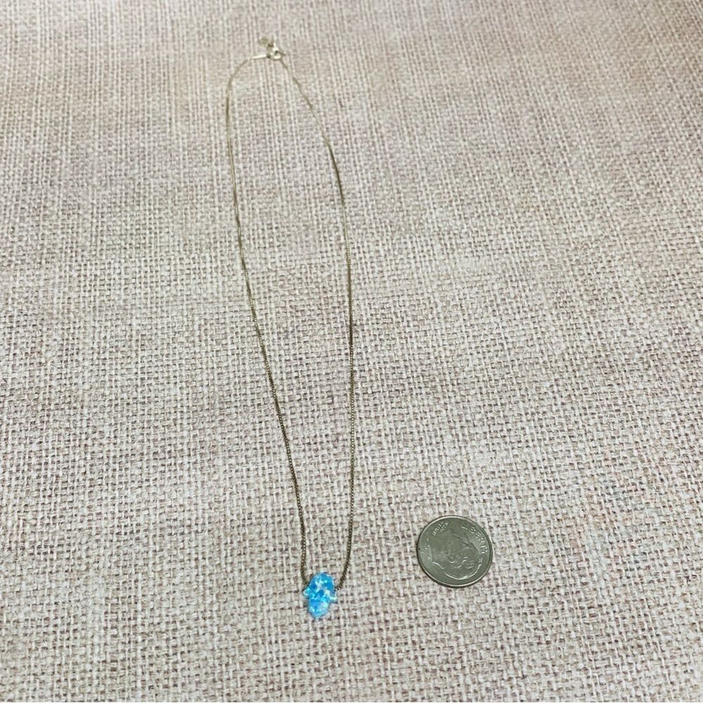 Sterling Silver Opal Hamsa Necklace‎